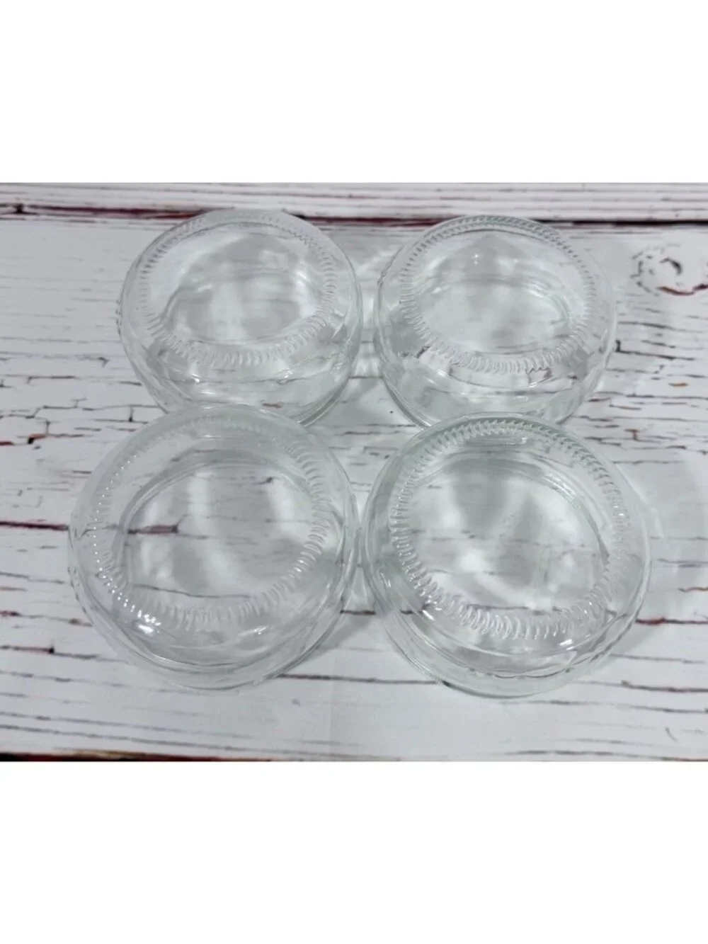 Clear Glass Dessert Ramekins Round Bowls 3.25” Set of 4 Condiments Or Prep Gü